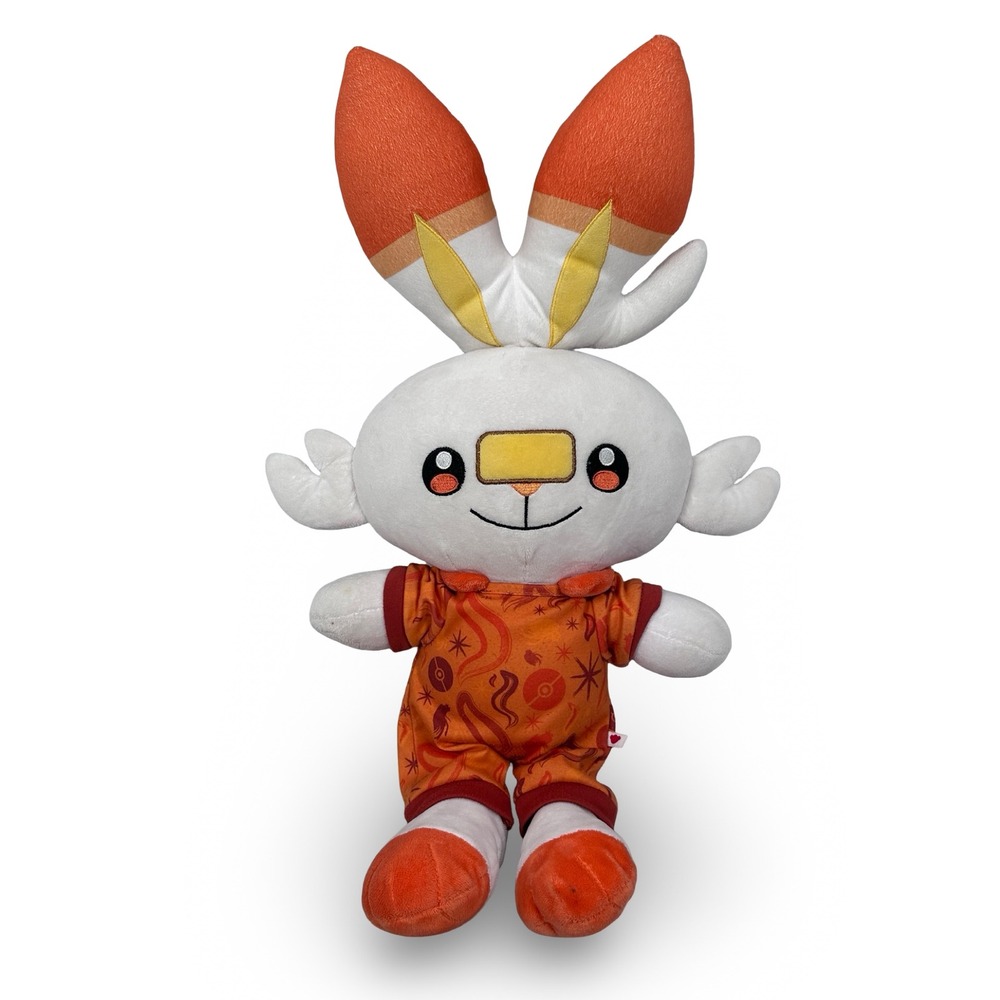 Build-A-Bear Pokemon Scorbunny Plush 15" White Orange 2021 w/ Sound Sleeper